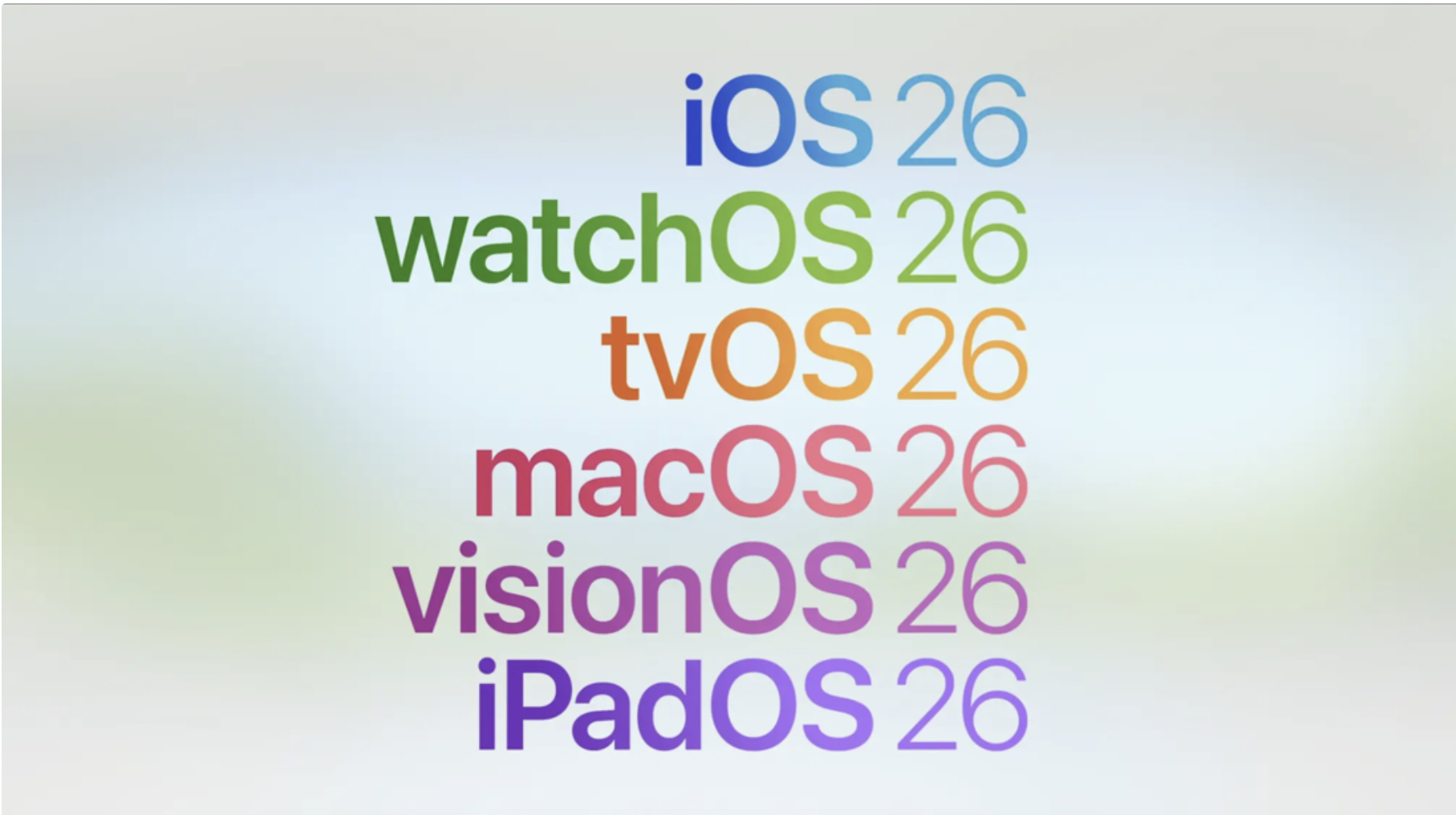 Version 26 branding across Apple operating systems